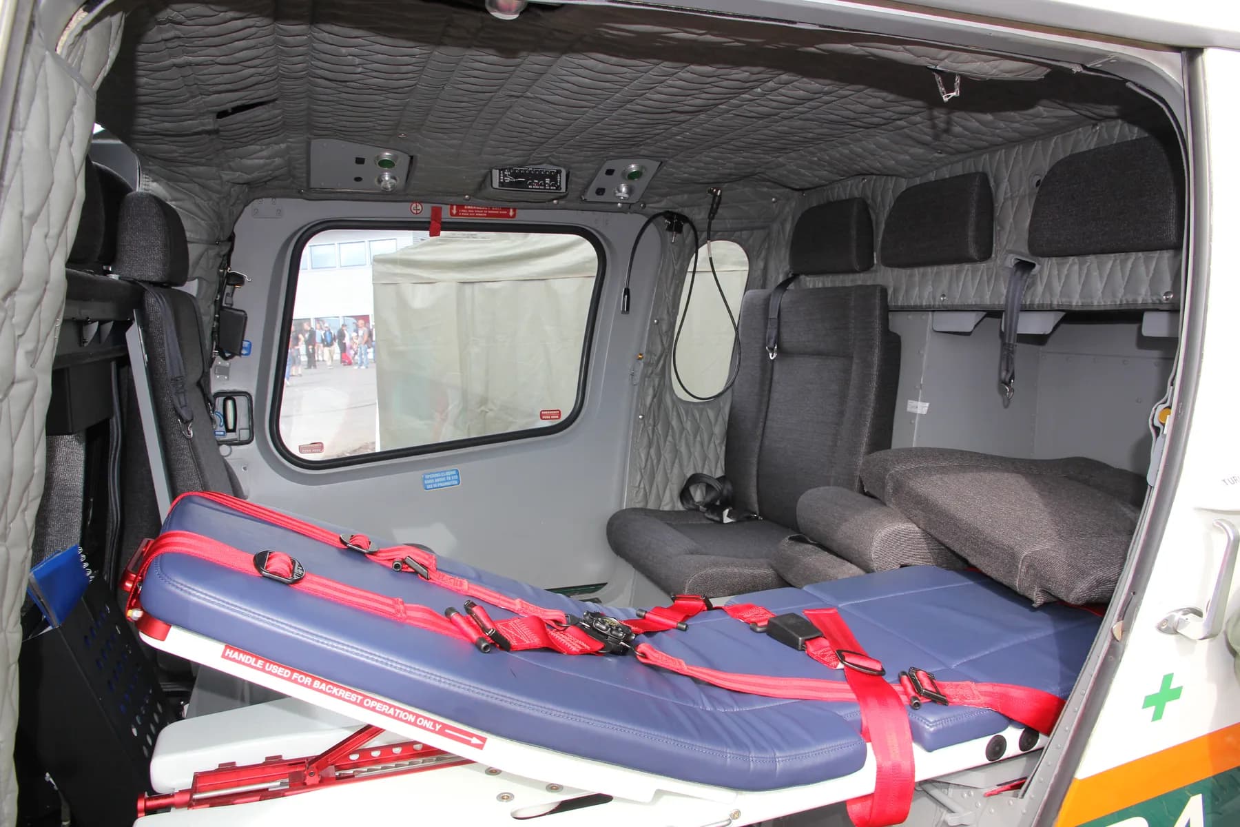 The utility cabin inside a Finnish Border Guard AW119 Koala
