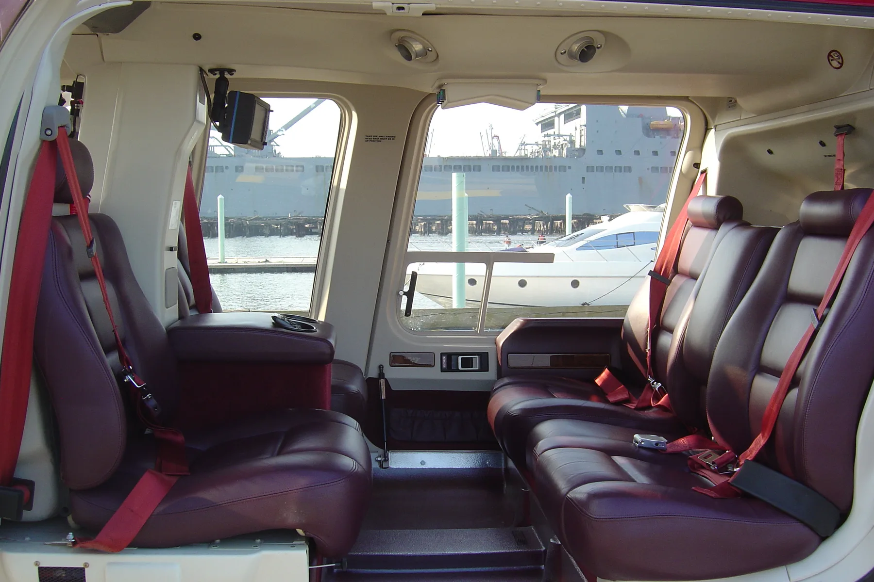 The six-passenger cabin inside a Bell 407