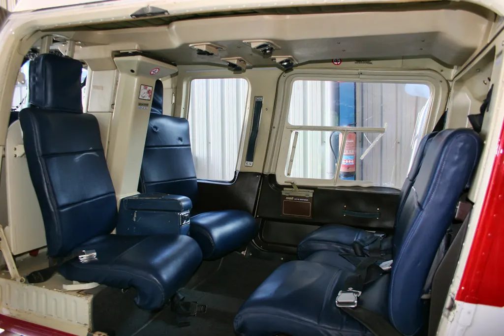 The passenger cabin inside a Bell 206L LongRanger