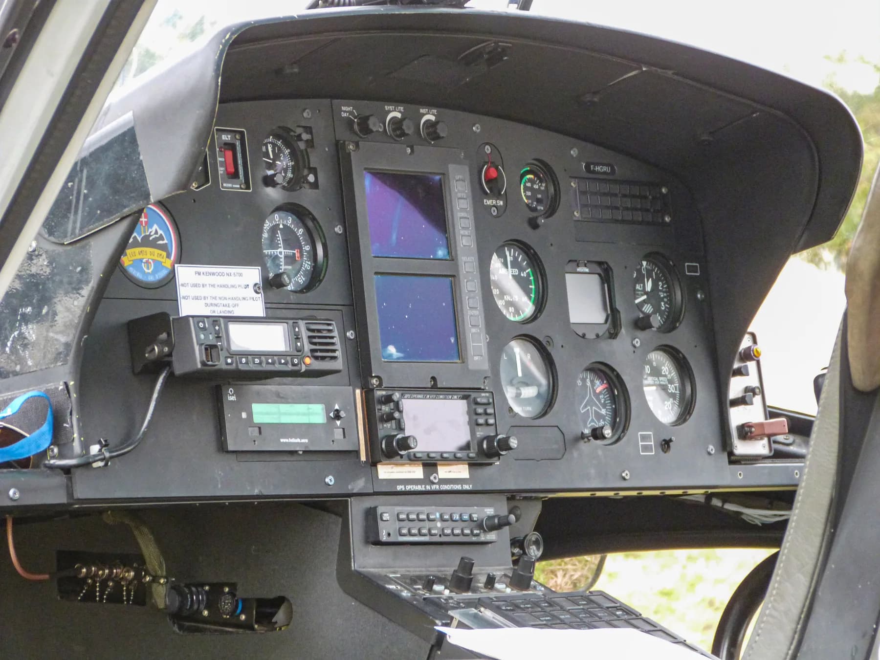 The instrument panel inside an Airbus H125 cockpit