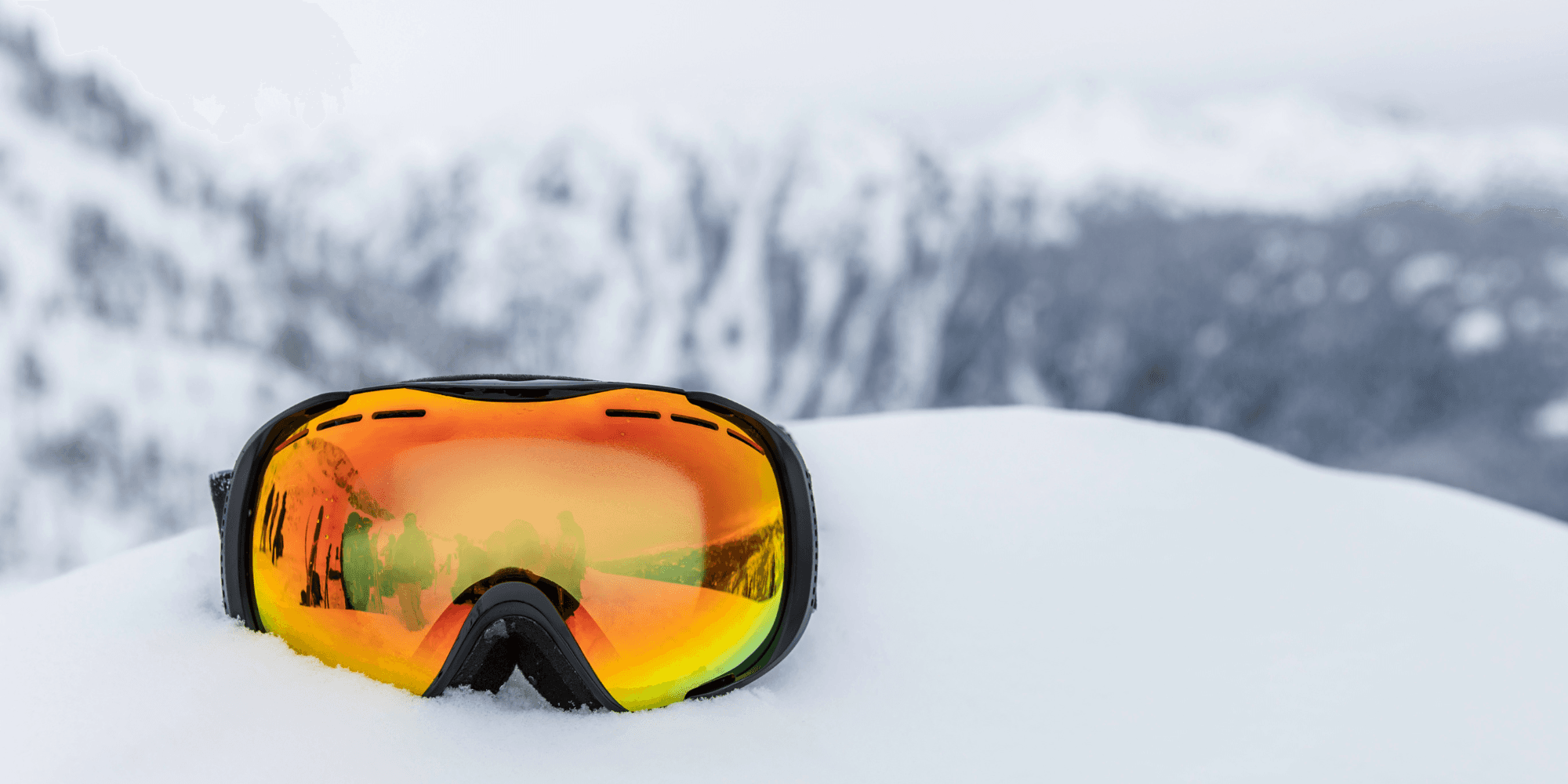 Ski glasses on the snow