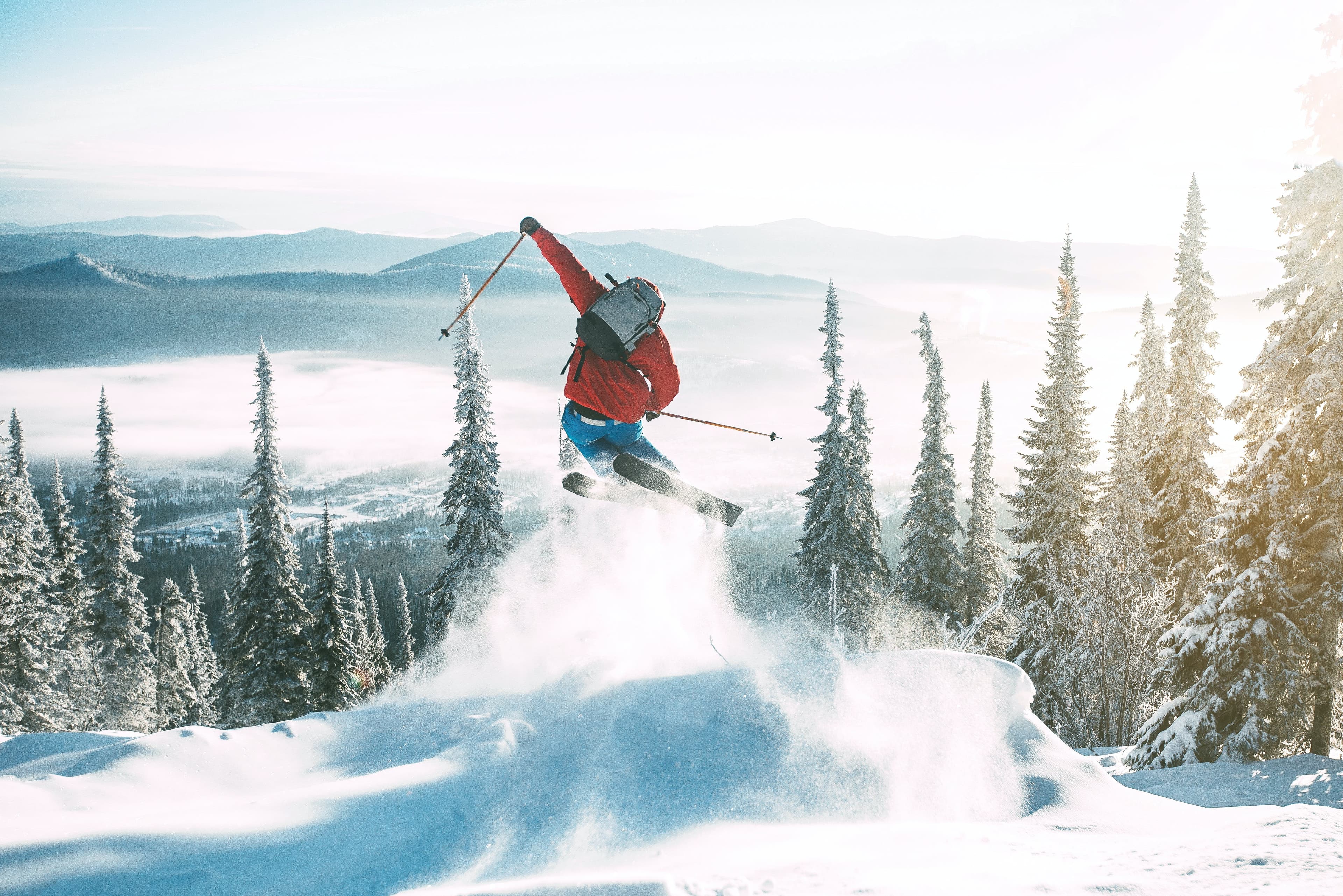 Skier doing a jump